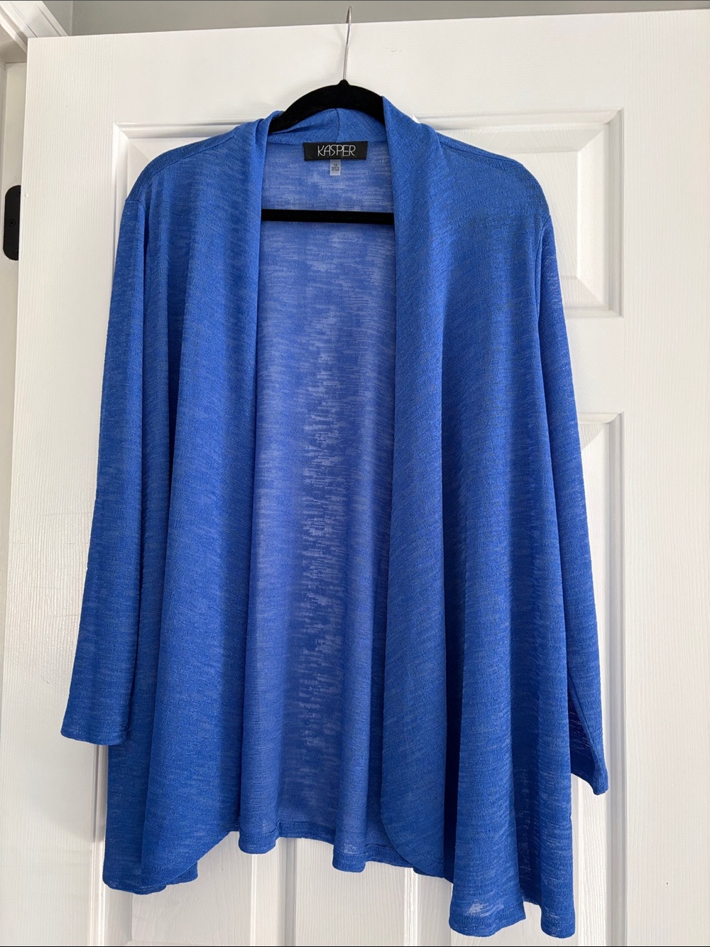 Kasper Open-Front Cardigan Sweater - Blue